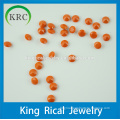 Fashionable orange color round glass stones synthetic stone for jewelry